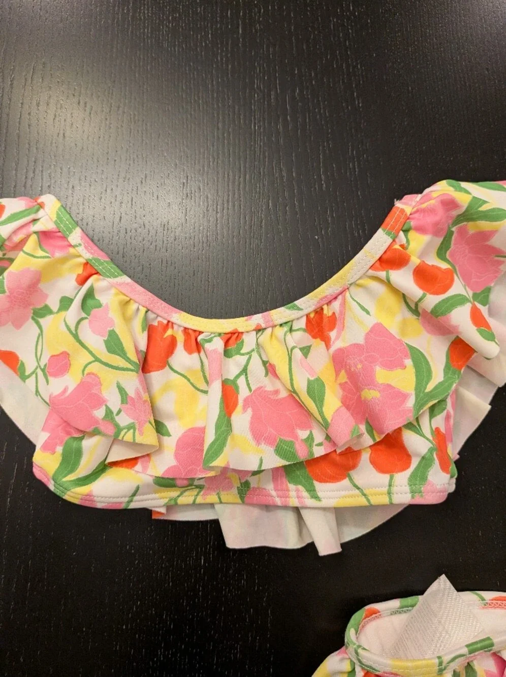 Janie and Jack Pink Multi Floral Ruffle Two-Piece Swim Set